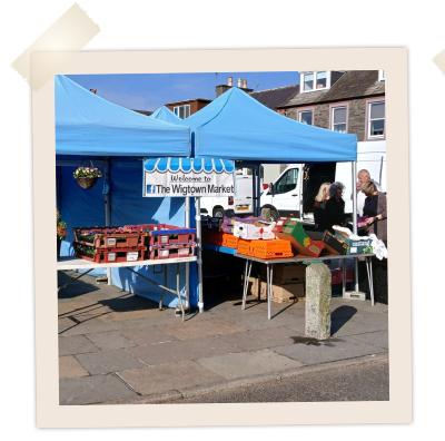 Wigtown market in the Sunshine