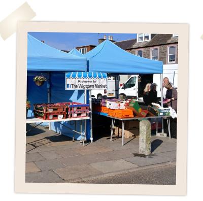Wigtown market in the Sunshine