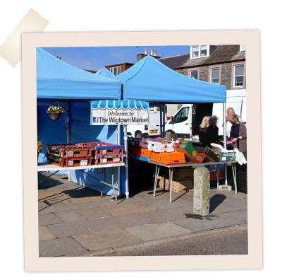 Wigtown market in the Sunshine